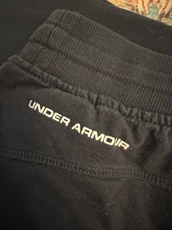 Under Armour Black Jogger Pants with White Logo - Picture 2 of 3